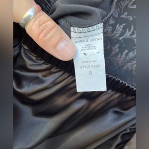 Black oriental pant suit. MADE IN THE USA. Size 8